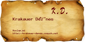 Krakauer Dénes névjegykártya